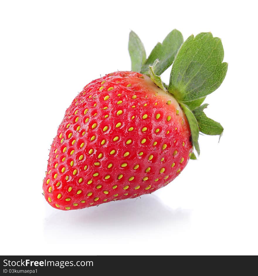 A delisious strawberry on white background