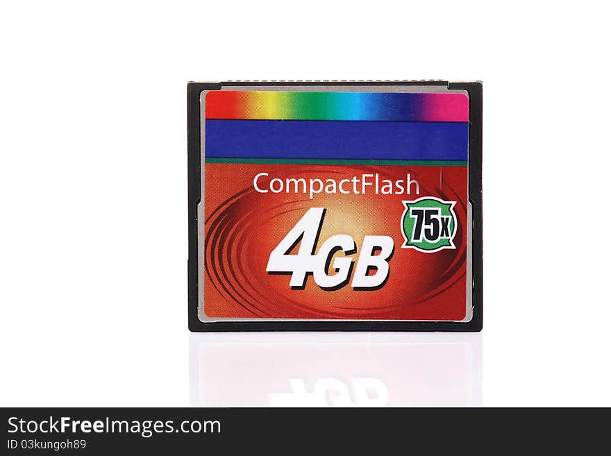 Compact flash card over white background.