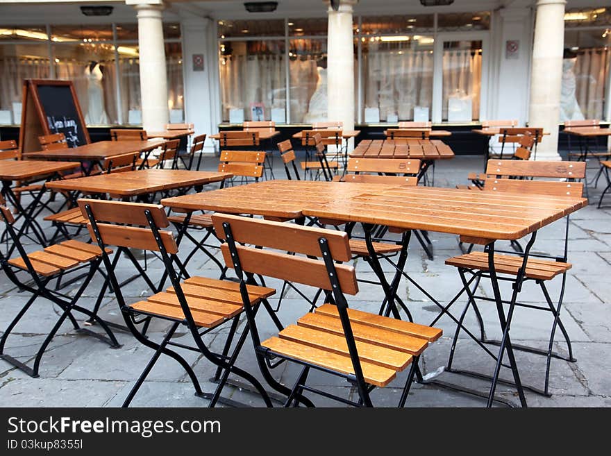 Classic european street cafe outdoors