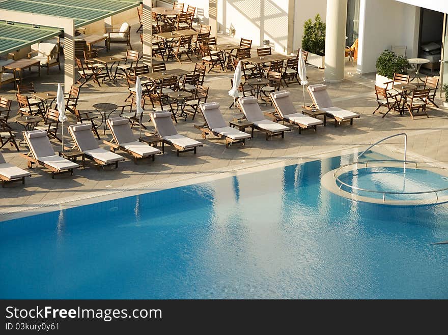 View of the hotel pool