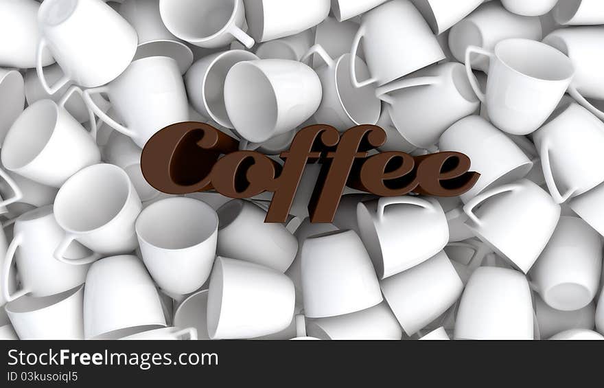 Coffee cups concept illustration