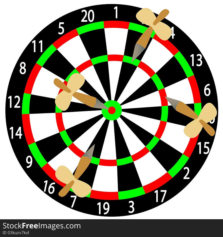 Illustration of picado game with darts