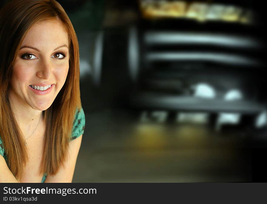 Portrait of a natural real smiling girl with copy space. Portrait of a natural real smiling girl with copy space