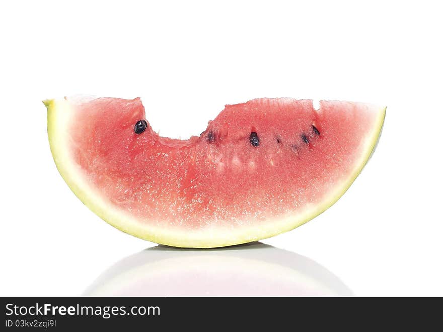 Watermelon slices isolated on white background