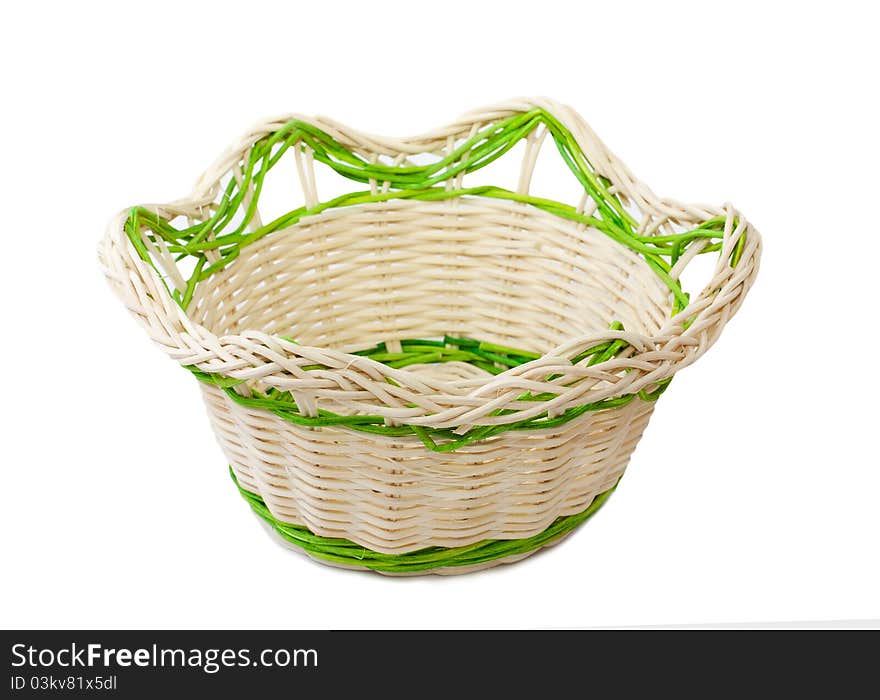 Empty basket isolated over white