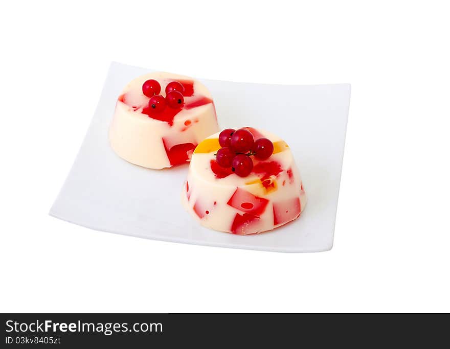 Fruit cakes on a white plate