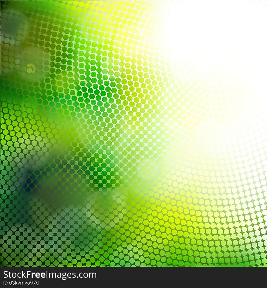 Abstract background with balls and glow