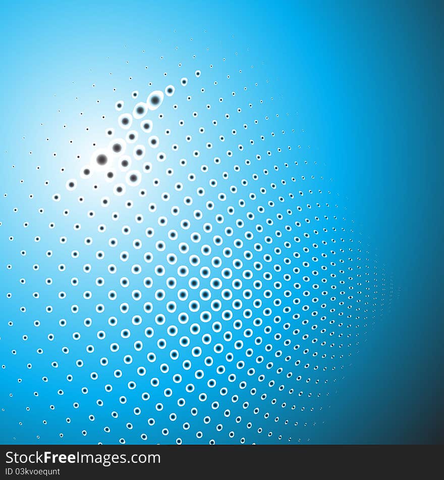 Abstract background with balls and glow