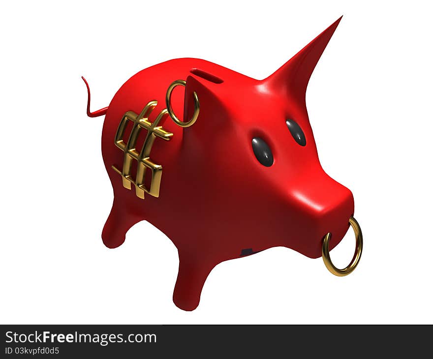 Red piggy bank