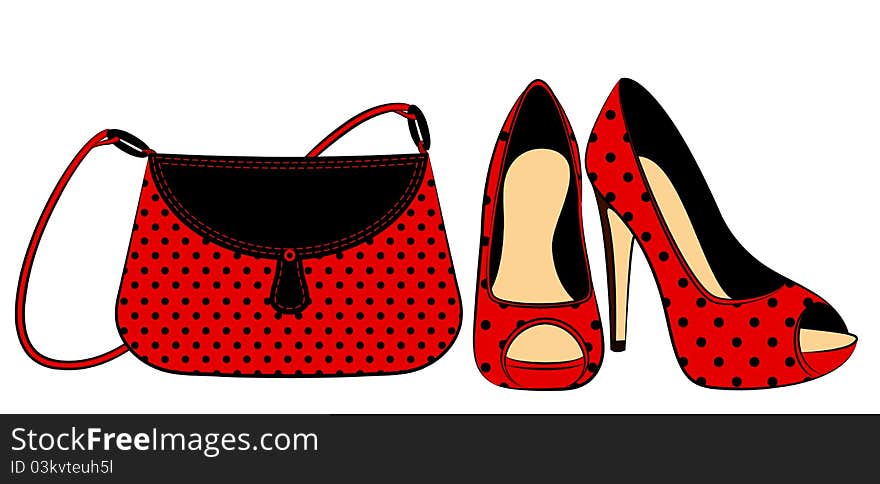 Cartoon woman's bag. illustration for a design