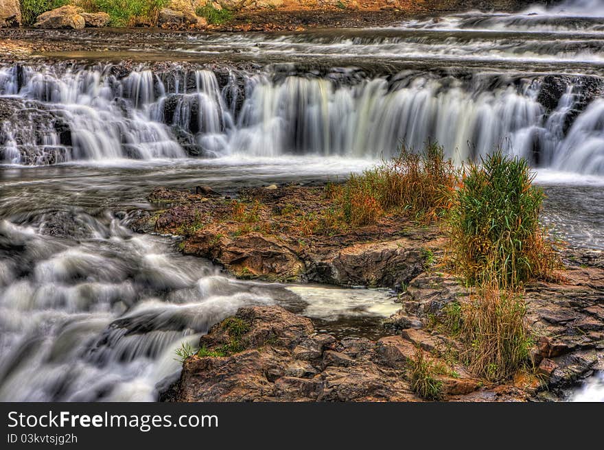 Colorful Scenic Waterfall In HDR