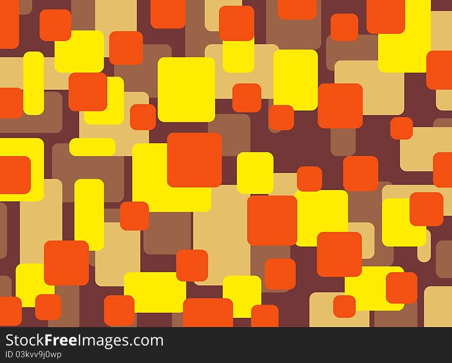 Abstract rectangles yellow orange brown