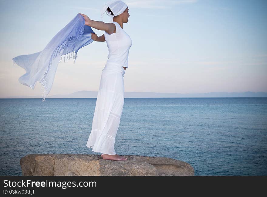 Happy woman enjoying the view. Happy woman enjoying the view