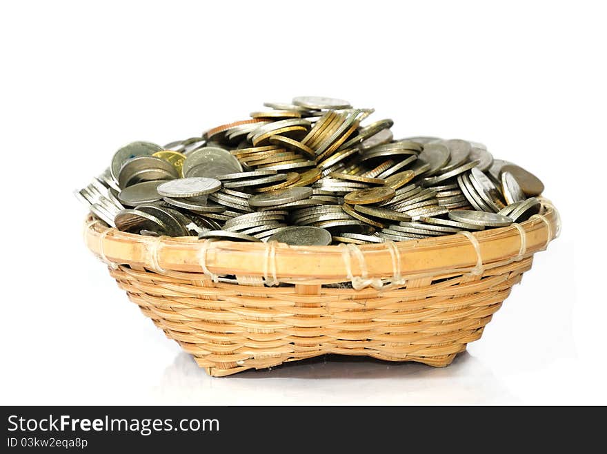 Coins isolated on the white background