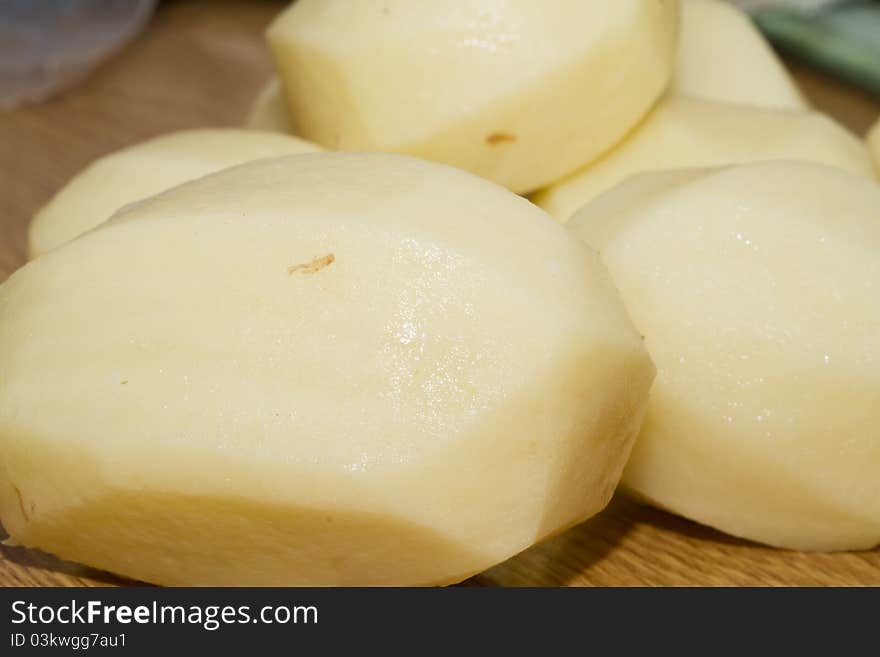 Potato peeled  potato without skin close up