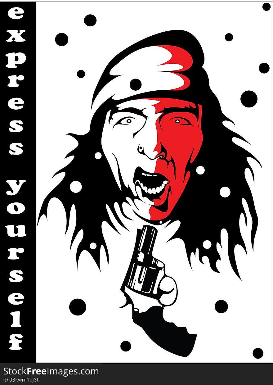 Express yourself think loud face threatened by gun