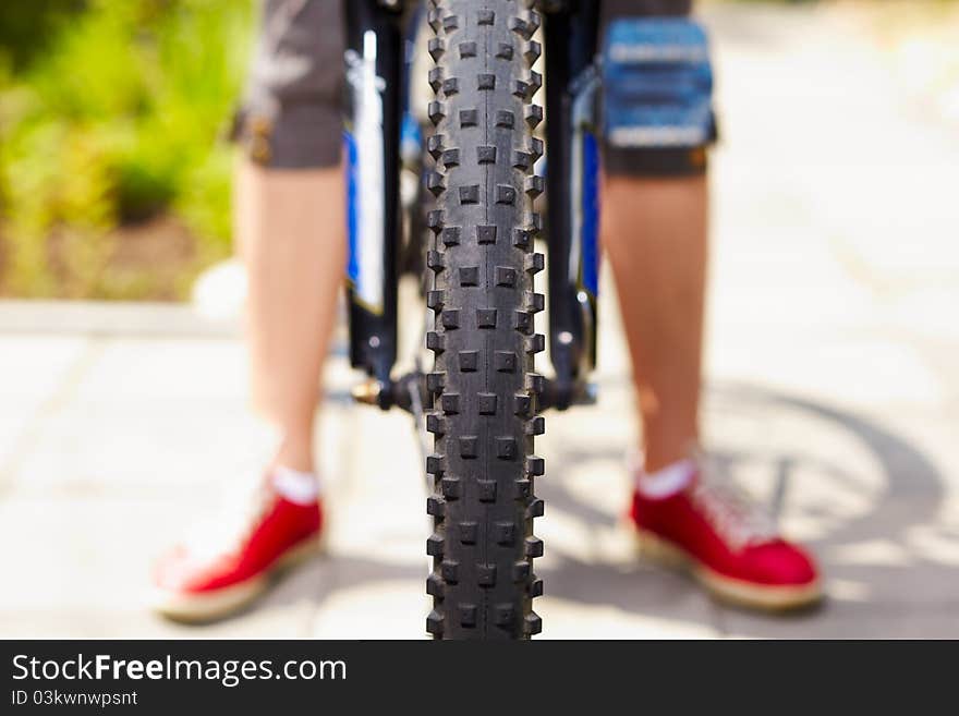 Front view of a cycle using tilt-shift lens (shallow DOF). Front view of a cycle using tilt-shift lens (shallow DOF)