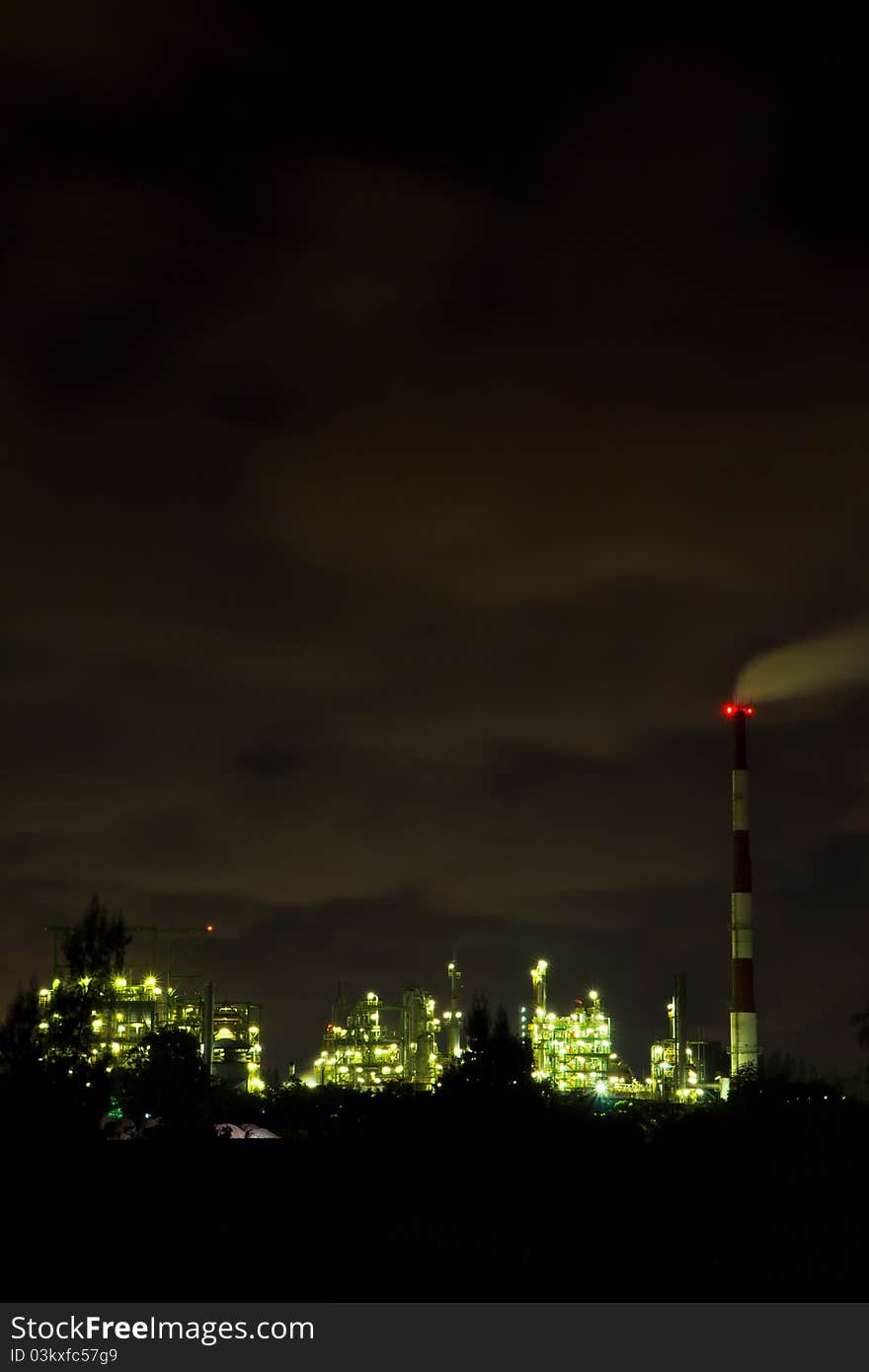 Factories are working at night in Thailand. Factories are working at night in Thailand.