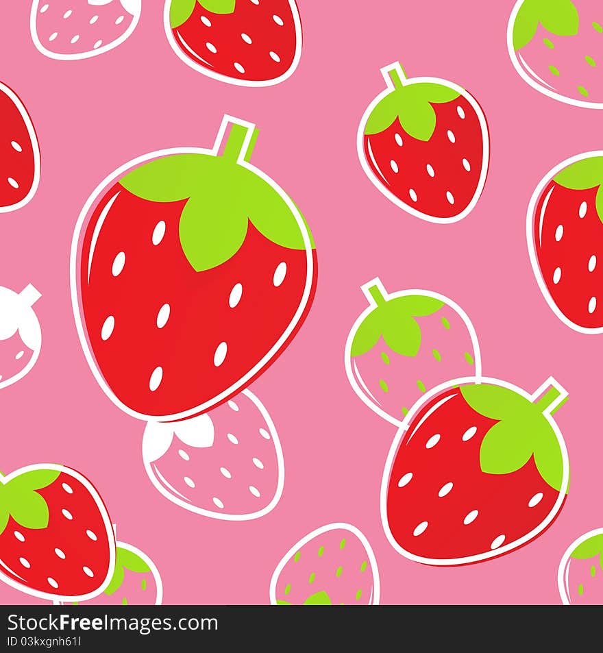 Fresh Strawberry Fruit Pattern Or Background