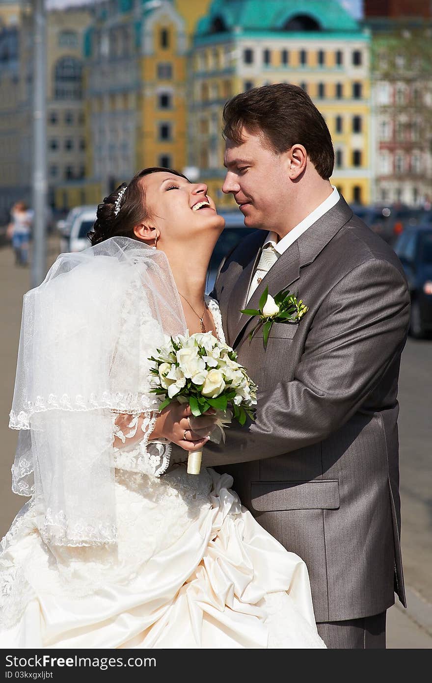 Happy couple bride and groom