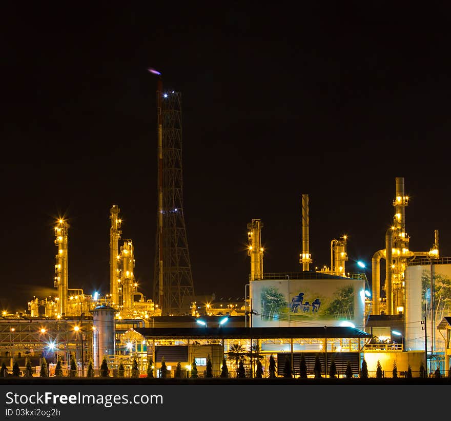 Factories are working at night in Thailand. Factories are working at night in Thailand.