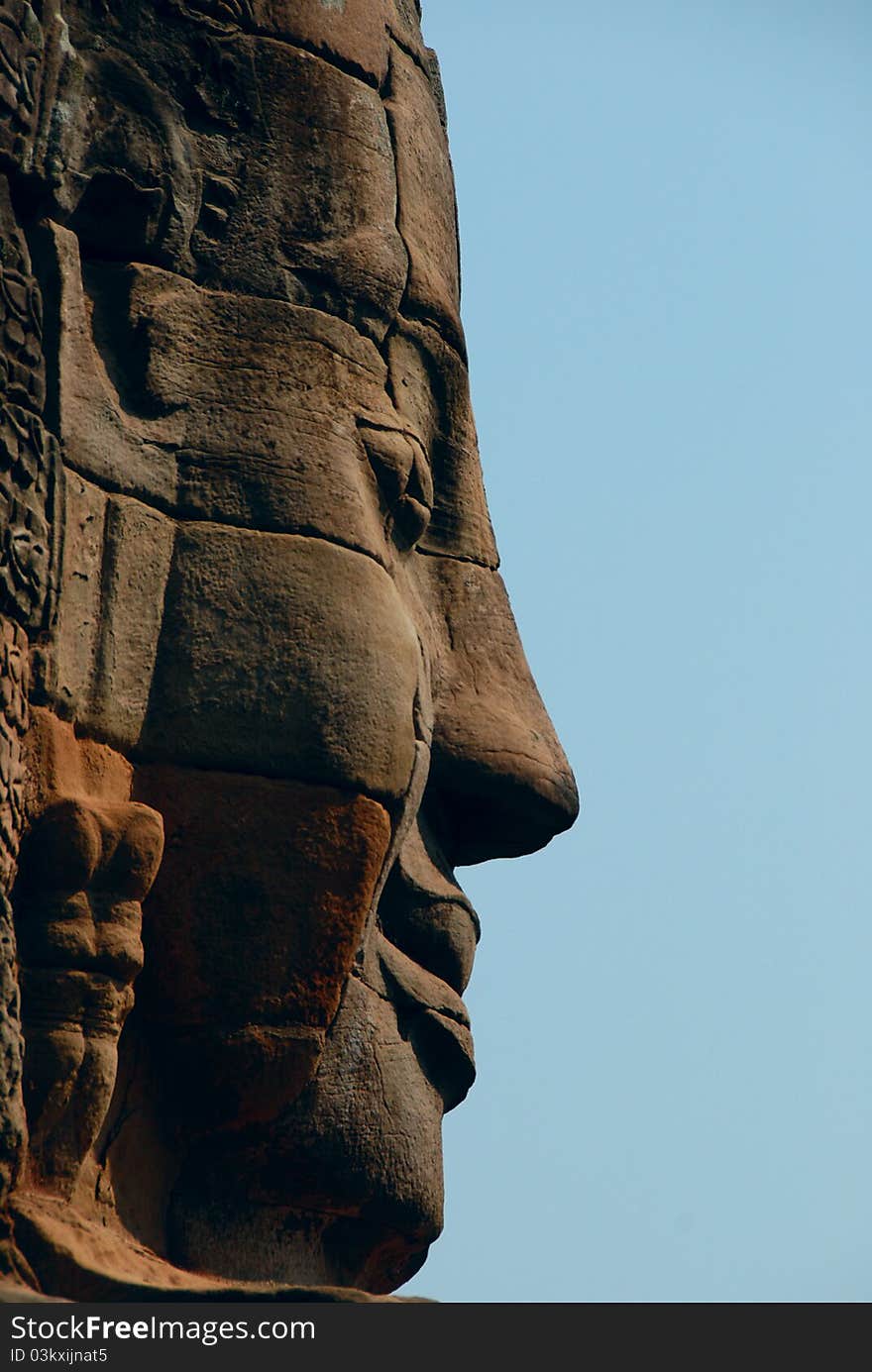 Silhouette of stone statue on background sky. Silhouette of stone statue on background sky