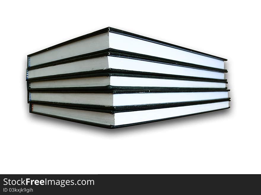 Black Stack Books Isolated on White