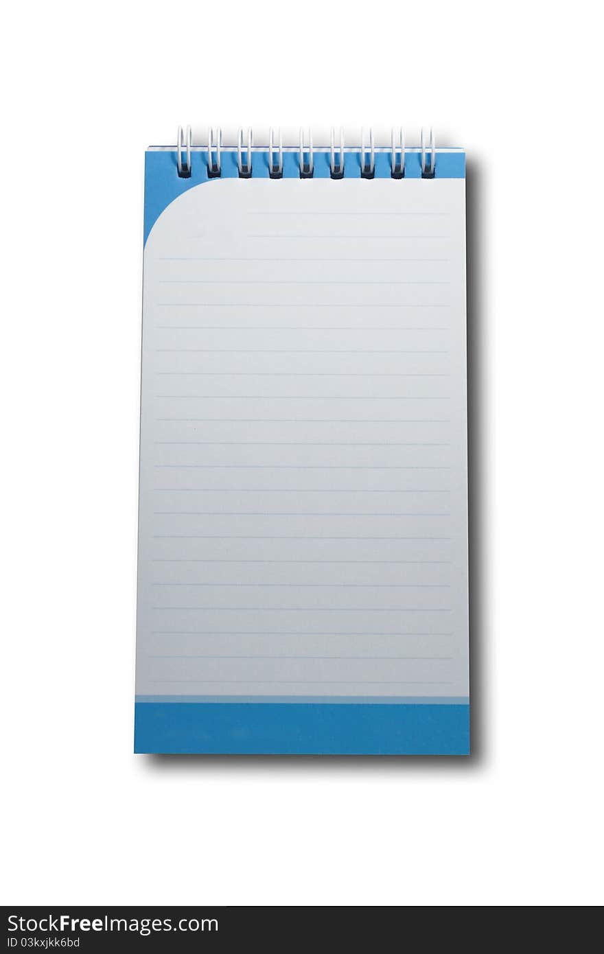 Isolated Blue Notebook on White