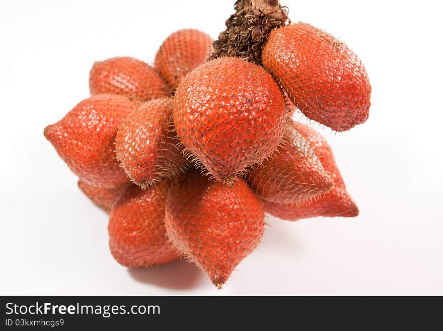 Thai sweet fruit,Zalacca isolated on white background