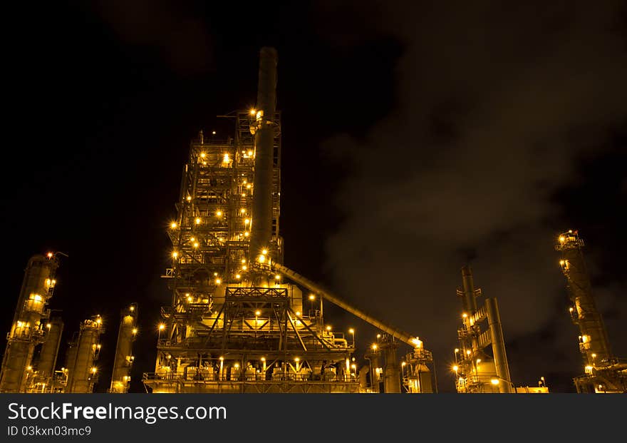 Factories are working at night in Thailand. Factories are working at night in Thailand.