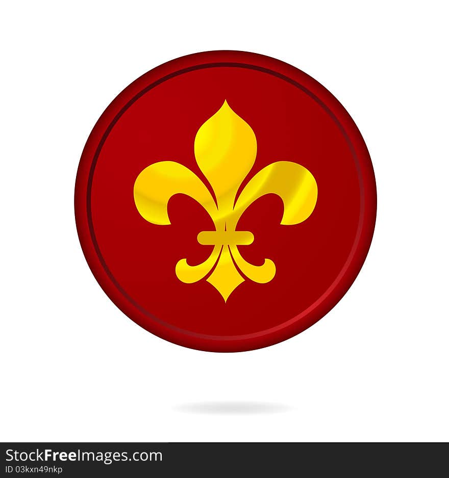 Emblem Red Color Isolated