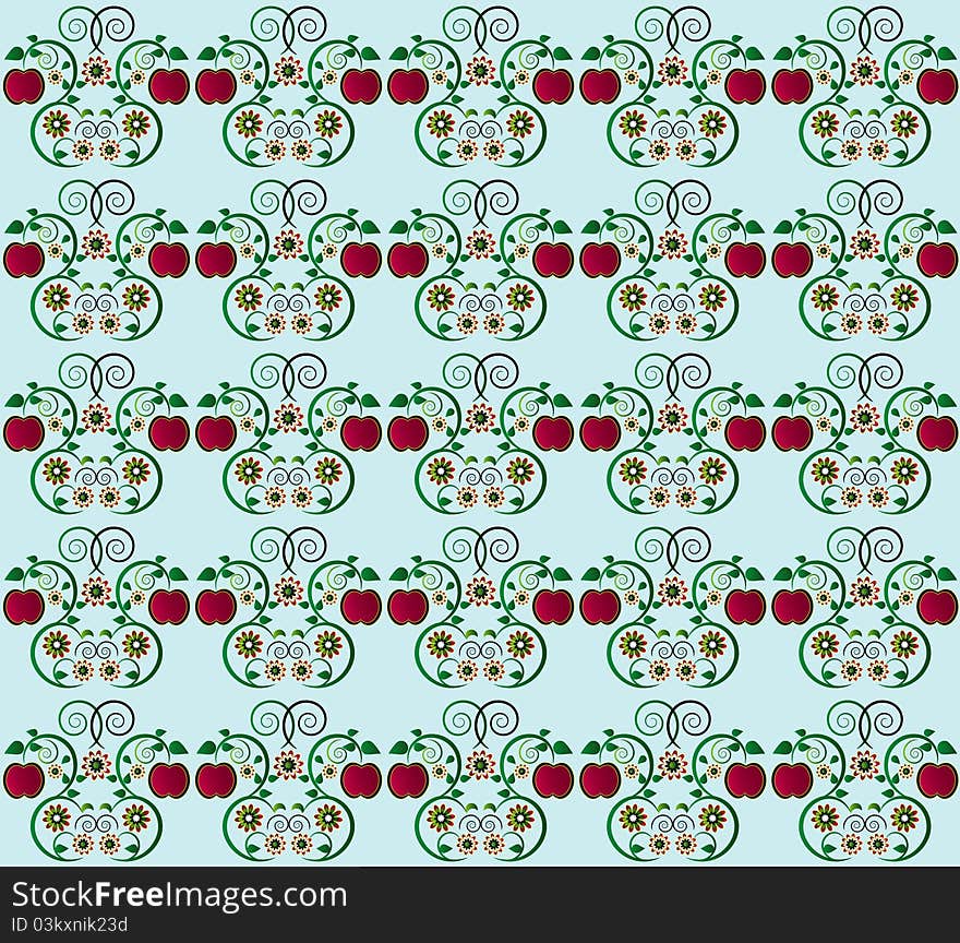 Pattern with apple seamless texture