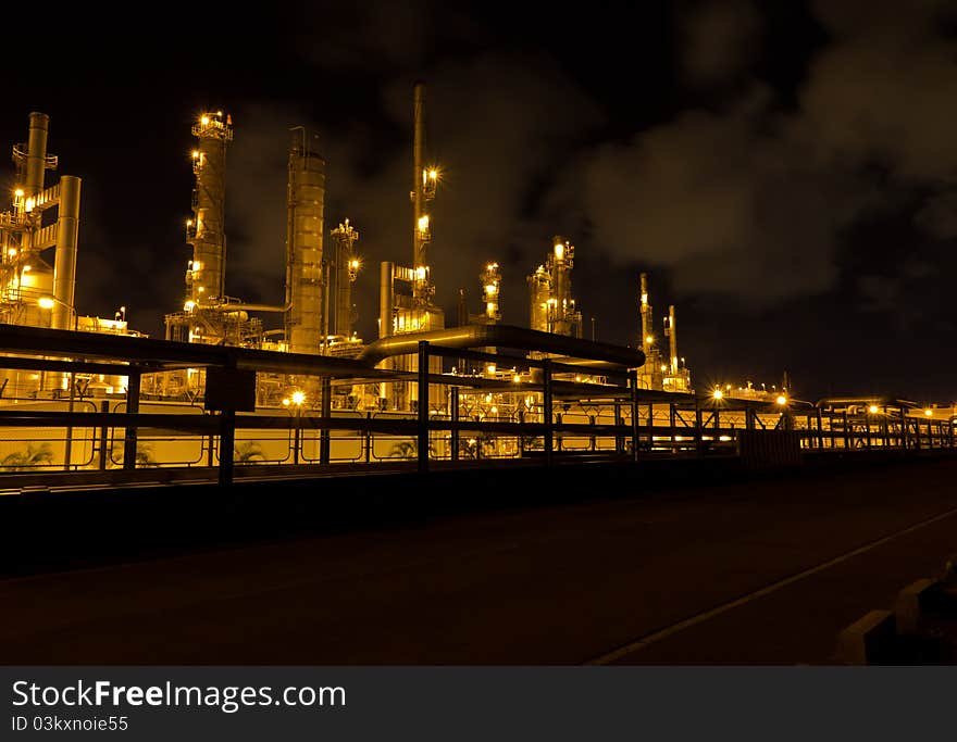 Factories are working at night in Thailand. Factories are working at night in Thailand.