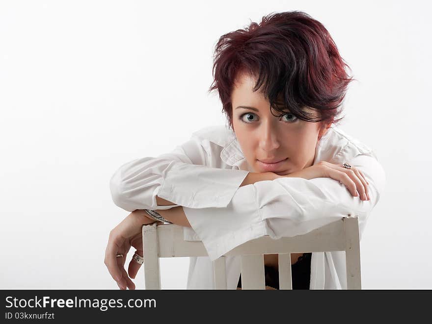 Close-up portrait of caucasian young woman. Close-up portrait of caucasian young woman