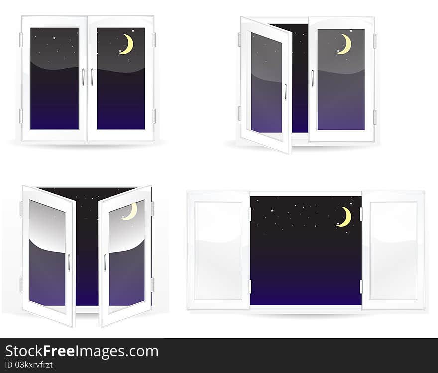 Windows with star and moon