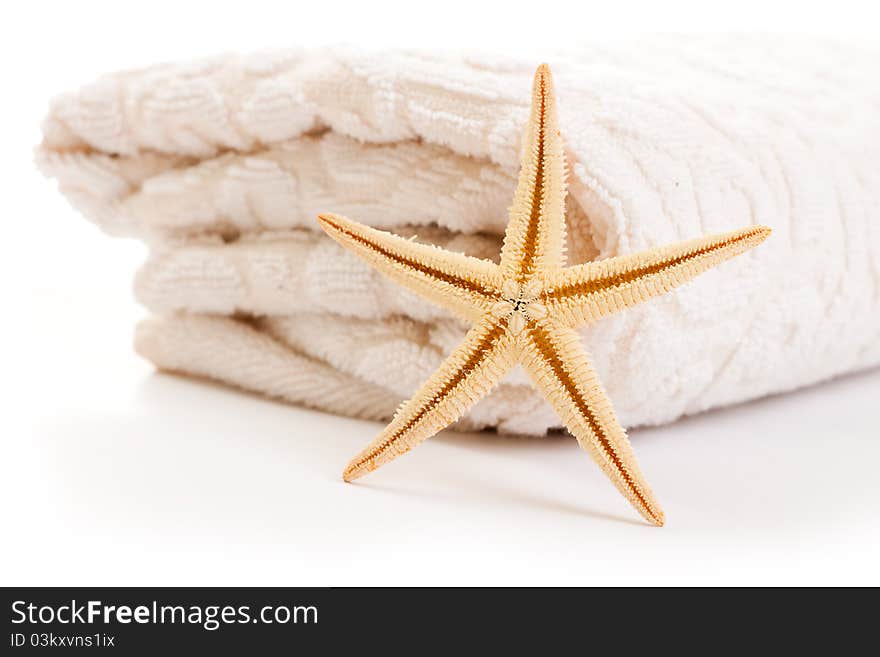 Soft towel isolated on white background. Soft towel isolated on white background