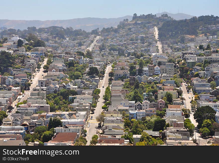 Streets of San Franciso from Corona Heights