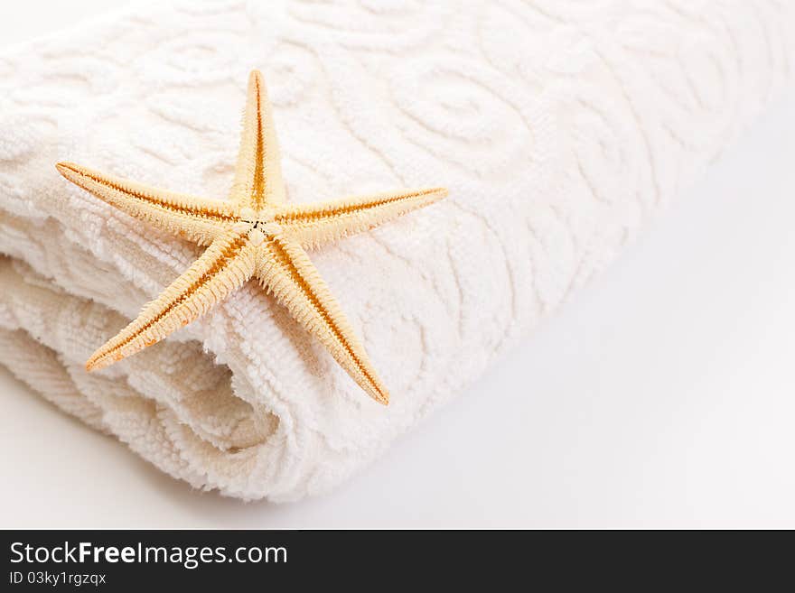 Soft towel isolated on white background. Soft towel isolated on white background