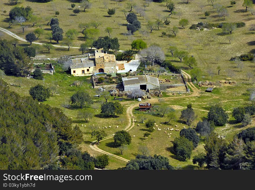 Bird s eye view of rural Majorca