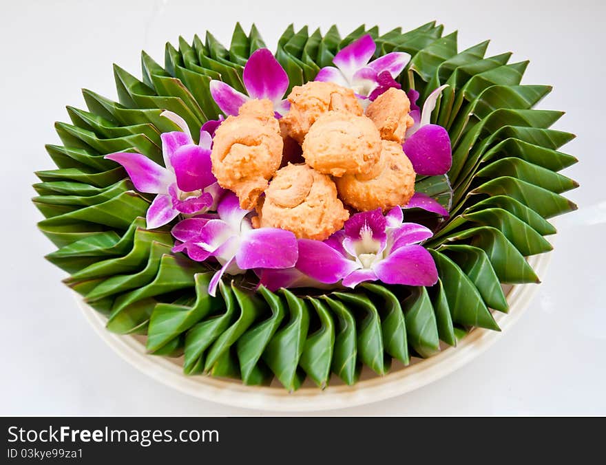 Cookie on orchid flower