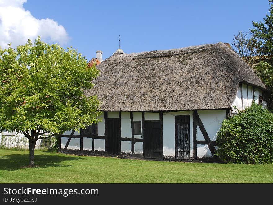 Typical old bricknogged house in Denmark