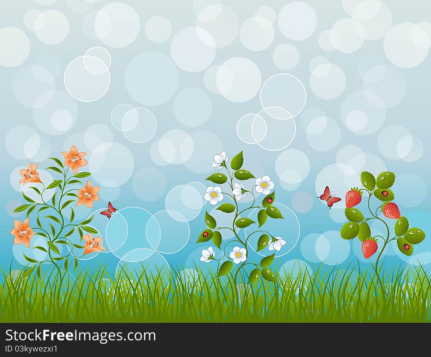 Abstract floral background. Vector illustration.