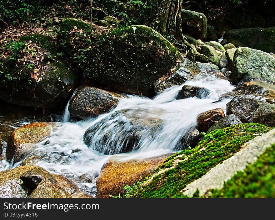 Background of waterfall in thailand