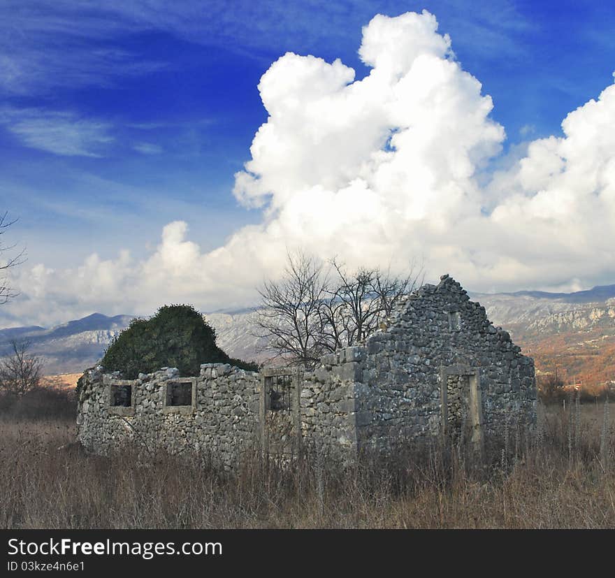 Old abandonned empty house in Montenegro. Old abandonned empty house in Montenegro