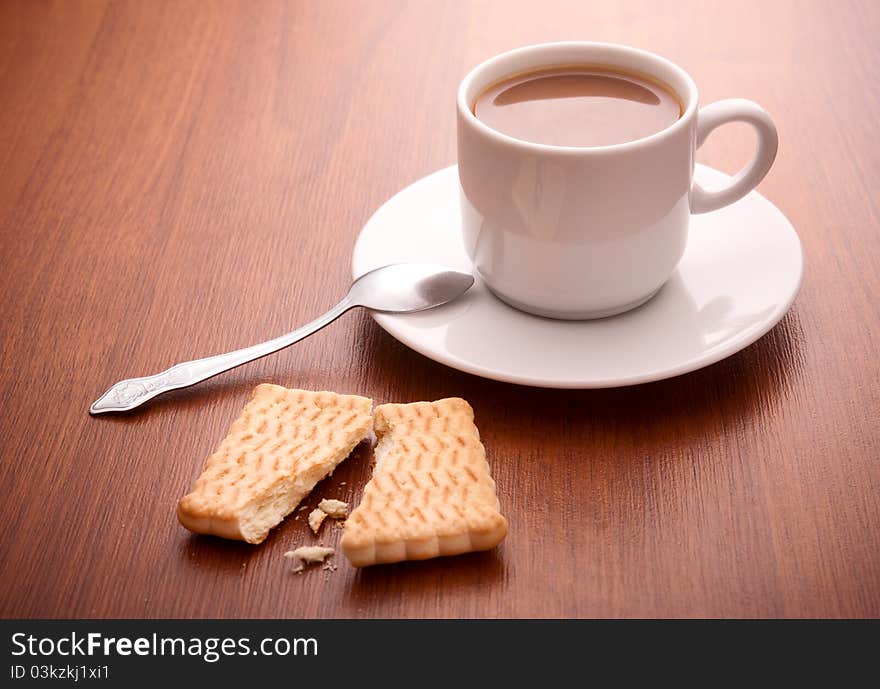 Morning coffee and break cookie