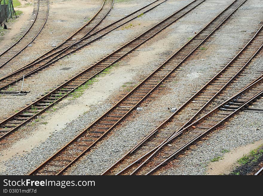 Multiple Rail Tracks At A Railway Station