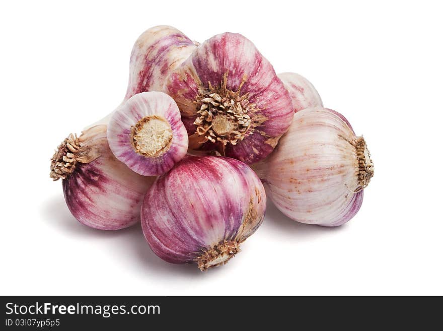 Bunch of garlics isolated on white