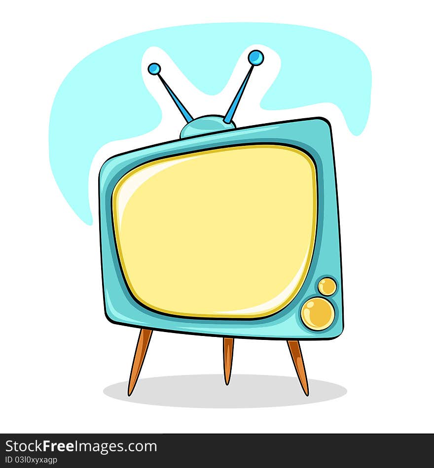 Illustration of modern television on abstract background