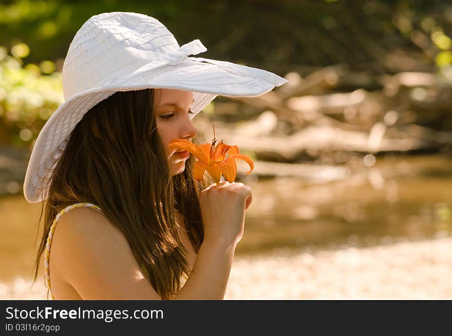 Girl In A White Bonnet