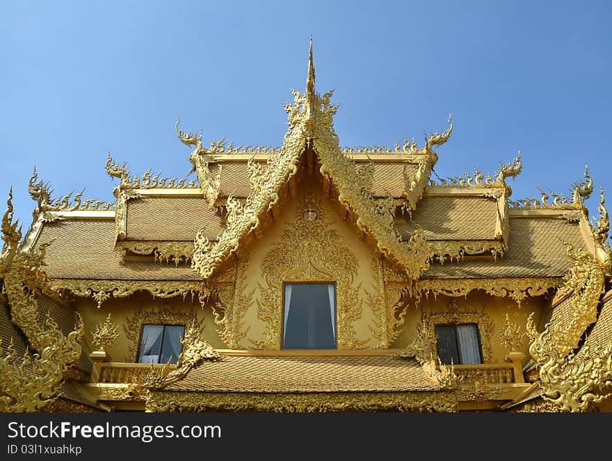 Golden church in Wat Rong Khun, Chiangrai, Thailand